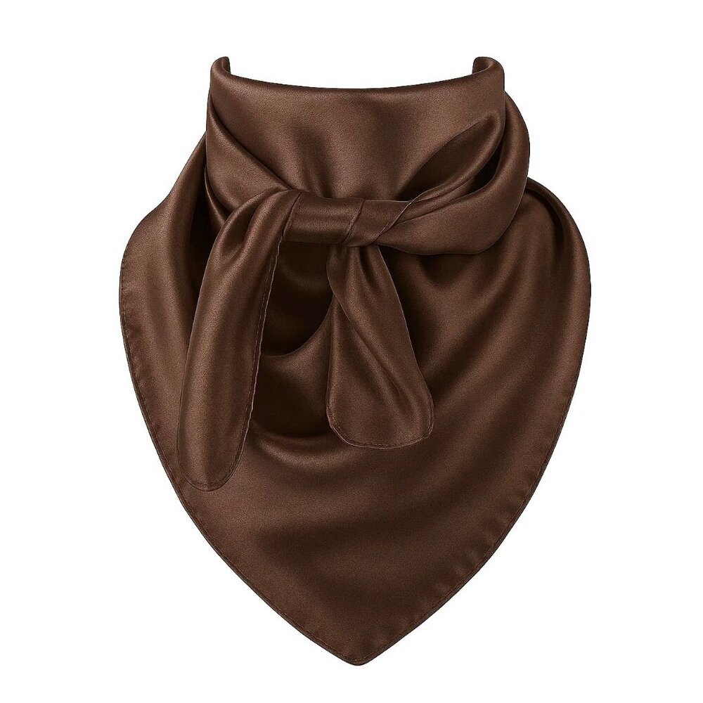 Dark Brown Wild Rag Large Scarf 23x23" Western Accessory Cowgirl or Cowboy